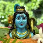 Chaque Decor Half Blue Handicraft Polyresin Hand Printed Shiv Ji Murti Lord Shiva Statue For Pooja Room - 2.5 Inches