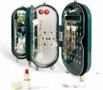 KATHIYAWADI Foldable Jewelry Organizer With Mirror Earrings and Necklace Hanging Holder Beautiful Dustproof Display Jewelry Box