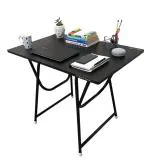Urbain Home Engineered Wood Powder Coated Finish Big Size Foldable Study Desk/Work from Home 2 Seater Folding Dining Table (Dark Wenge)