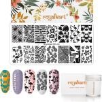 Royalkart Stamping Nail Art Kit Combo With Stamping Image Plate, Silicone Stamper, Dotting Tool with Free Buffer Inside