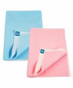 Mee Mee Reusable Mat Water Proof/Extra Absorbent Dry Sheets/Bed Protector(140CmX100Cm) Pack of 2 (Pink+Blue, Large)