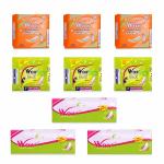 WOW Combo of Maxi Jumbo Plus , Regular Straight & Ultra Super Plus Pads - Pack of 9 (63 Pads)
