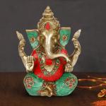 ARTVARKO Brass Ganesh Idol Statue - 7.5 inch