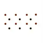 Comet Busters Black, Red Round Bindi With Gold Beads Border For Women