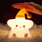 LUXURYTECH Silicone Nursery Squishy Soft Rechargeable Color Changing Cute Night Light, Star Birthday Gift
