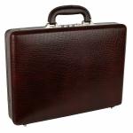 RICHSIGN Brown Leather 17 inch Mens Briefcase