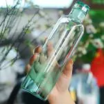 VAGHASIYA ENTERPRISE 1 Pcs Glass Bottle Direct Drinking Water Bottle with Time Marker Slim Fashion Clear Water Bottle Storage Refill Container for Men and Women Cup Scale Cup Time Glass Transparent Simple Water Bottle