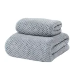 LINEAR Microfiber Towel Towels for Bath Towel for Men, Women Hand Towel Set, 300 GSM (Grey, 70 * 140 cms, 35 * 75 cms)