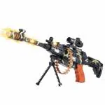 HappyBive Machine Gun Toy with LED Flashing Lights Military Mission Machine Gun Toy for Kids Playing
