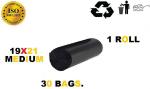 BRUZZLINE 19X21 good quality thin trash bags disposable BLACK bags. Medium 13 L Garbage Bag (30Bag )