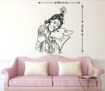 LANSTICK Black Lord Krishna Self Adhesive Wall Sticker