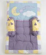 BLOOMING BUDS Cotton Striped Baby Bed Sheet with Bolster Cover, Blue 24 L x 34 B x H 1.57 Inches