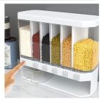 JRM Wall Mounted Cereal Dispenser 6 Grid Dry Food Space Saving Containers