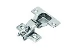 AKS Two Way Slide On Short Arm Cabinet Hinges BT-405 Full Overlay Finish Satin SS Pack of 2 Piece