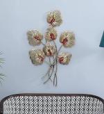 MGHY Hand Made Wall Mount Art Décor Decorative Showpiece Iron Ganesh with MDF LED for Home Office Hotel Restaurant Decoration