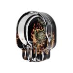 Kookee Glass Ashtray for Outdoor Indoor Tabletop Ash Tray for Smokers, Alien Skull (8710)