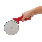 Red Handle Extra Sharp Multi Purpose Stainless Steel Blade Pizza Cutter and , MultiColour (pack of 1)