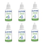 Clever Natural Stevia Liquid Drops - 30ml | Zero Calorie Sugar-Free Sweetener Pack of 6