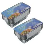 Freshee 50 pcs Aluminium Silver Foil Container, Pack of 2 x 25 Each 660ml Disposable Containers with Lid For Food Storage Kitchen, Canteen, Delivery Services, Hotels