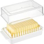 hias Plastic Butter Dish with Cutter for Cheese Butter Storage Box with lid - 100 ml Plastic Utility Container (Multicolor)