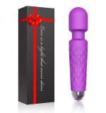 ZURU BUNCH Rechargeable Body Massager for Women and Men / Handheld Waterproof Vibrate Wand Massage Machine with 20 Vibration Modes - 8 Speeds (Purple)