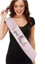 Festiko Team Bride Pink Satin Sash For Bachellorette Party, HenS Party, Marriage Photoshoot, Pre Marriage Photoshoot, Bride Gang And Bridesmaid