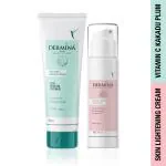 DERMINA Vitamin C Skin Lightening & Brightening Cream All Skin Types with Natural Vitamin C Oil Free Look Instant Glow Face Wash (Combo Pack,30g,60g)
