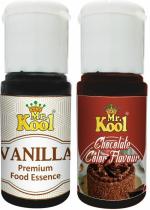 Mr.Kool Food Essence Premium Vanilla, Chocolate Color Flavors (Substitute of Cocoa Powder) 20ml each
