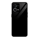 Trifty (Glass Back Oppo F21 Pro 4G Black) Luxurious Toughened Glass Back Case with Shockproof TPU Bumper Case Cover for Oppo F21 Pro 4G (Black)