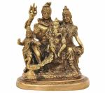 Kartique Antique Solid Brass Shiva Parvati Idol - 5 inches