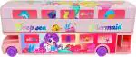 POKSI Mermaid Double Decker Bus Art Metal Pencil Box l Set of 1 Pink