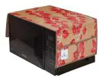 Kuber Industries Red and Brown Leaf Design PVC Microwave Oven Top Cover (106 x 47 cm)