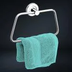 Plantex Stainless Steel Towel Ring for Bathroom/Wash Basin/Napkin-Towel Hanger/Bathroom Accessories- Pack Of 1 (Chrome-Trapezium)