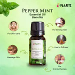 NARTI ORGANIC Natural Peppermint Essential Oil 100ml - Organic Certified for Hair Growth, Skincare,