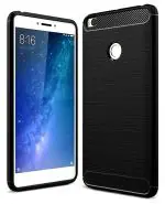 Mi Max 2 Back Cover, Armor Shock Proof TPU Case for Xiaomi Mimax 2 Mobile Phone 2017, Midnight Black by Golden Sands