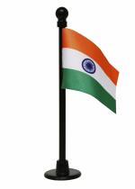 FlagSource Indian Miniature Car Dashboard Flag with a Nano ABS Base (BLACK)