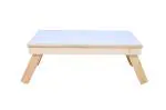 LMZ Rectangle Rubber Wood White Foldable Study Table 22 inch x 13.75 inch x 4inch