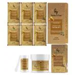 Herbs & Pure Golden Glow Facial Kit & Bleach (43gm) with 24K Nano Gold Dust & Niacinamide for Anti-aging and Instant Shine,|6-Pieces Skin Care/Skin Cleanup Set, | Free Magic Sheet Mask and Disposable Head Cap|Unisex All Skin Type , 60 - Pack Of 2