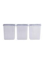 Lock & Lock Airtight Food Storage Containers with Leak Proof Flip Lid, 1.8 L, Set of 3 (HPL813F)