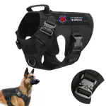PET PEPPER Tactical Dog Harness - with Military Standard Metal Buckles | Free Velcro Patches | Breathable Air Mesh | No-Pull Pet Harness | Oxford Fabric | Easy Control Handle | For Medium, Large and X-Large Dogs (Medium, Black)