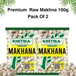 Khetika Premium Handpicked Lotus Seeds /Fox Nuts Phool Makhana 200g |Pack of 2*100g Each|