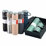 TOYJECK 500ML Stainless Steel Vacuum Flask | Water Bottle with Gift Box | Thermos with Coffee Tumbler | Water Bottle | Tea Mug Set Portable | Business | Travel (Black, Pack of 1)