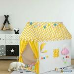 Babies Bloom Yellow Play Tent House for Kids |Kids Teepee Tent with Non-Slip Padded Mat Kids| Play Tent | Playard| Playhouse Big Portable Kids Tent Children Tent House