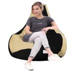 Rest 'n' Sleep Bean Bag Filled with Beans for Living Room, Bed Room for Relaxing, with 1 Year Warranty (3XL,Mushroom/Black, XXXL)