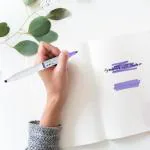 MUMUSO Gentle Line Dual-Tip Highlighter Pen - Purple(pack of 5)