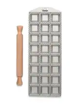 Imperia Matte Aluminum And Wood Ravioli Maker Mould