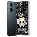 Fashionury Back Cover for Vivo Y18 Designer, Printed,Transparent,Flexible, Silicon -D3124