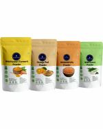 VEDICINE Pure Masoor Dal, Wild Kasturi Turmeric, Orange Peel, Neem Leaf Powder (100gmx4)
