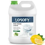 LOSOFY Lemon Dish Wash Liquid- Get Your Dishes Clean and Fresh with a Hint of Lemon ( Cane of 5 Liter )