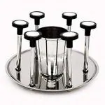 Zms Marketing Silver Stainless Steel Glass Stand, Holder